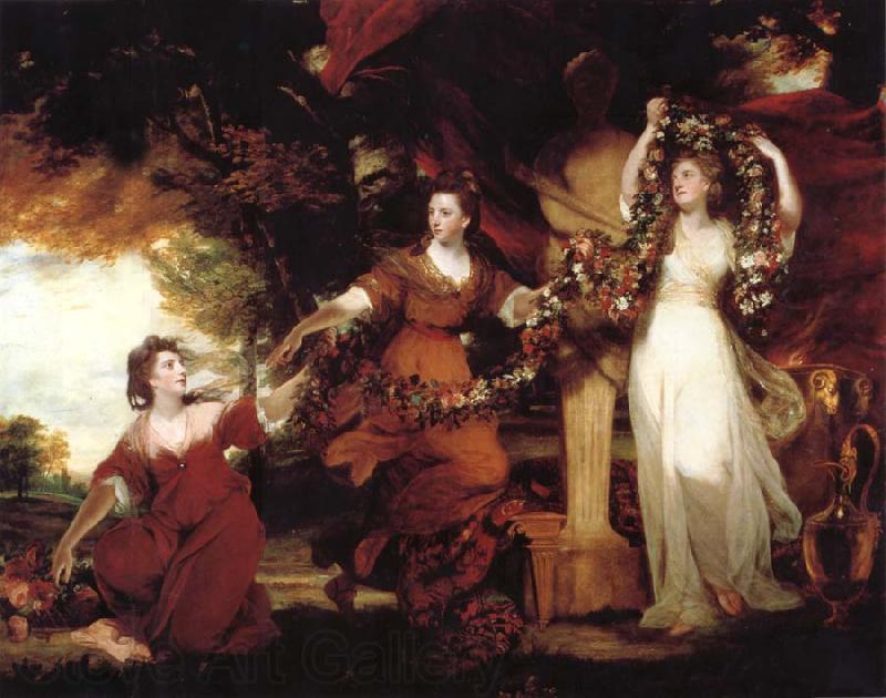 REYNOLDS, Sir Joshua Three Ladies adorning a term of Hymen France oil painting art